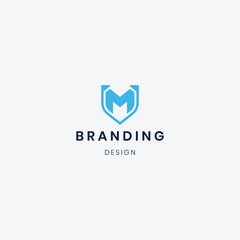 Flat design M logo branding template