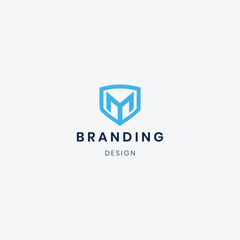 Flat design M logo branding template