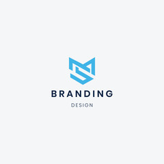 Flat design MS logo branding template