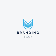 Flat design M logo branding template