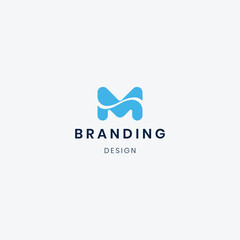 Flat design M logo branding template