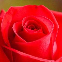 Close-up of a vibrant red rose's center.  Detailed view of petals, showcasing the intricate structure of the blossom.  Soft, shallow depth of field
