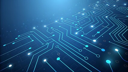 Abstract Technology Background with Digital Microchip Pathways