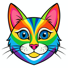 Cute cartoon cat with heart illustration