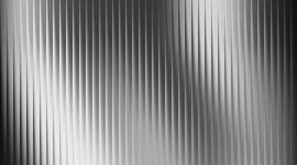 Abstract vertical ribbed texture with gradient silver and black lighting background