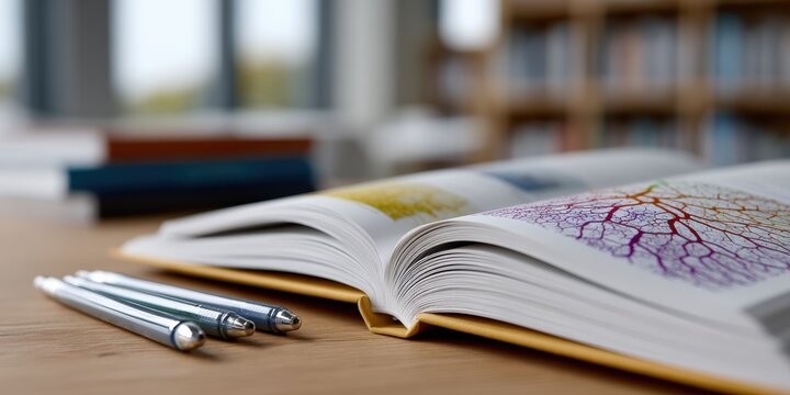 neuroscience textbook illustrations, top-notch ad showcasing an accessible neurobiology textbook with vibrant diagrams, drawings, and study notes