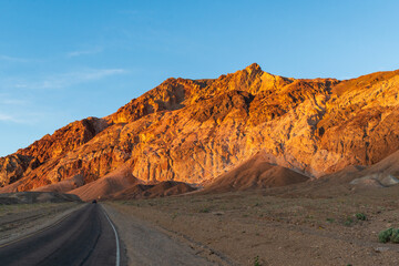 Golden Sunset on Mountains and Alluvial Fans, Death Valley National Park