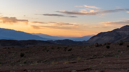Golden Sky Over Endless Mountain Ridges, Death Valley National Park