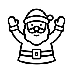 outline icon Santa hands up vector on a white background
Vector outline icon of a holiday on a white background
