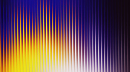 Vibrant abstract vertical ribbed texture with yellow blue and purple gradient background