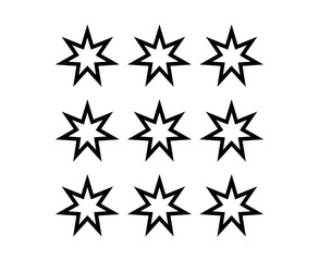 Star Shape Icon Outline Collection Design Black Element Vector Illustration