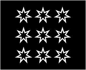 Star Shape Icon Outline Collection Design Black And White Element Vector Illustration