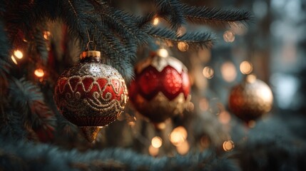 Warm Holiday Glow — Vintage Christmas Tree Ornaments