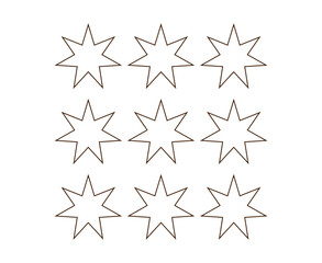 Star Shape Icon Outline Collection Design Brown Elements Vector Illustration