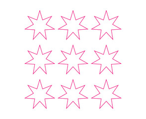 Star Shape Icon Outline Collection Design Pink Elements Vector Illustration