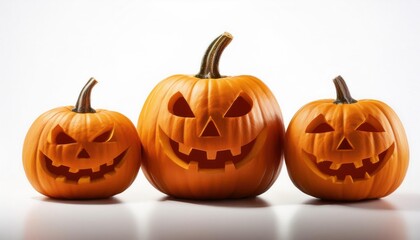 Spooky Halloween Pumpkin with Scary Eyes and Grinning Smile Close-Up for Party