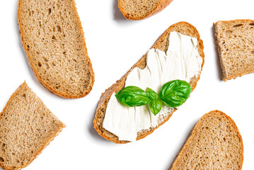Slices of sourdough with organic butter