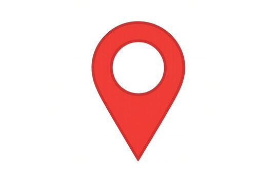 Red map location pin mark icon for gps navigation showing destination pointer on transparent background