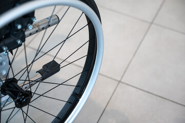 Part of a wheelchair for elderly mobility assistance, Tienen, Flemish Brabant, Belgium