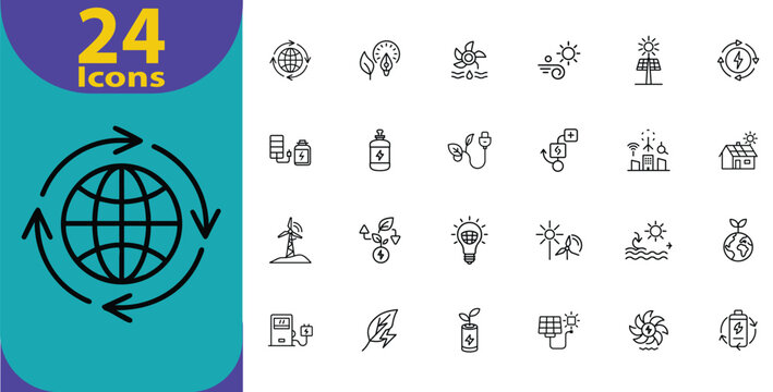 Versatile icon set with diverse color options and classic fonts