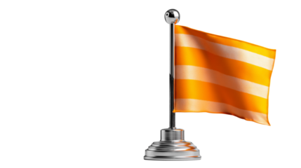 Realistic football corner flag with base, isolated on a white background, ideal for sports illustrations, design, or educational use. PNG Transparent