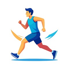 Man running in athletic wear, dynamic pose