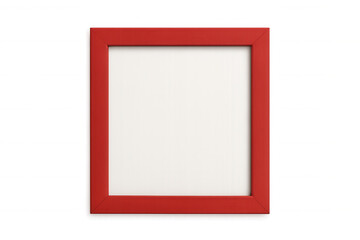 Fototapeta premium Red empty picture frame on transparent background, a modern blank mockup template for display