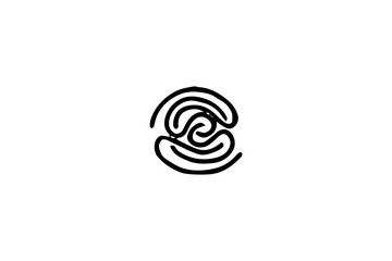 Organic Concentric Lines Glyph for Security Interface, Isolated 64x64 Single Icon, ideal for biometric authentication or unique digital identification elements.