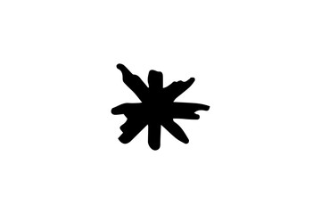 Rough Hand-Drawn Asterisk or Starburst Graphic, Isolated 64x64 Single Icon, ideal for emphasis, footnotes, or a unique notification symbol in digital interfaces.