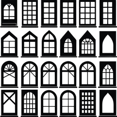 Abstract geometric window design with vibrant color accents and clean lines