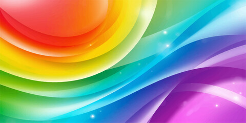 Bright spectrum wave pattern illustration with colorful light gradient texture backdrop