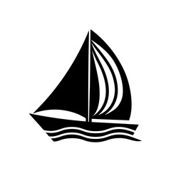 wind sailing boat icon