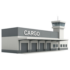 Obraz premium Cargo Terminal Control Tower Model for Airport Design
