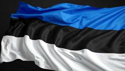 Estonian national flag waving dynamically