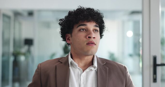 Frustrated, businessman and consultant with headset for disappointment, fail or mistake in office. Man, agent or breathing with stress or anxiety for difficult tasks or anger management in workplace