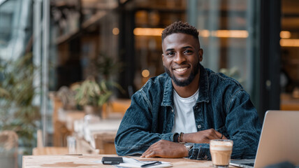 Confident Professional Working on Investment Dashboard at Minimalist Cafe