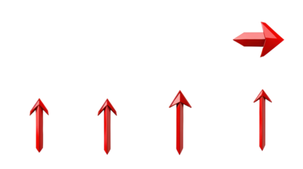 Red Arrows on Transparent Background