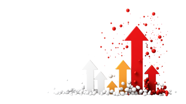 Colorful Arrows Moving Up on Transparent Background - Powered by Adobe