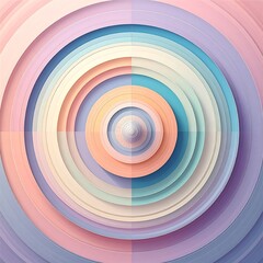 Concentric circles of pastel colors, layered in a geometric pattern, create a visually appealing, 3D effect