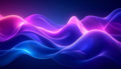 Abstract flowing waves of vibrant neon colors