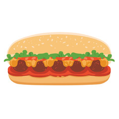Meatball sandwich design as a vector icon for motion graphics and games