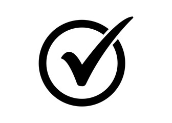 Black Check Mark Icon Circle Tick Vector in PNG Format © Richardson