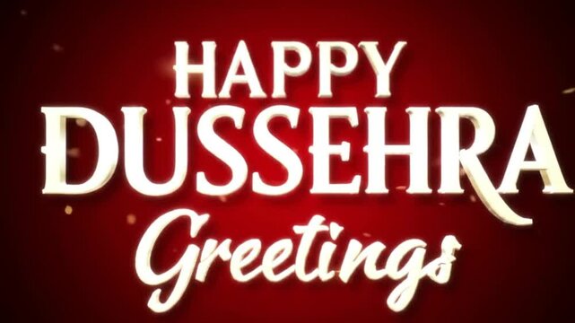 Animated video of Dussehra greetings with red background