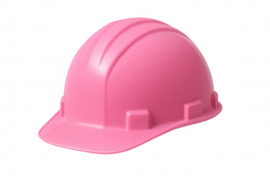 Pink industrial hard hat representing female empowerment in construction and worker safety, transparent background - Powered by Adobe