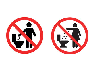 Illustration of an object that should not be flushed down a toilet isolated on transparent background