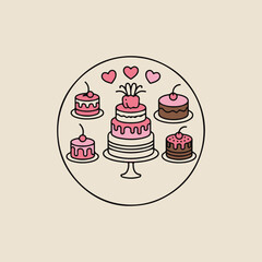 vector illustration of a cake