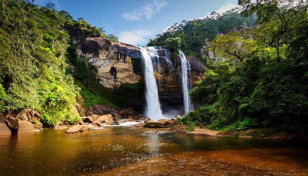 the cachoeira dos frades waterfall in the beautiful vale dos frades teresopolis rio de janeiro state brazil