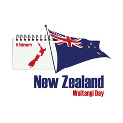 New Zealand – Waitangi Day banner post white background