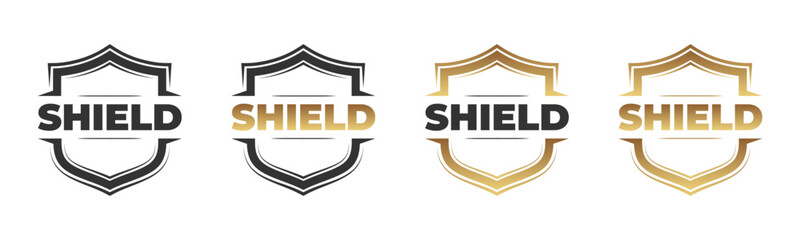 shield logo designs in various colors