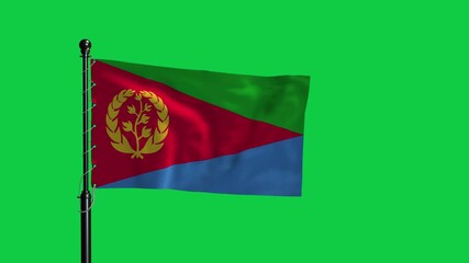 Eritrea Flag Waving Loop Animation Green Screen 4K